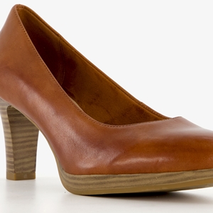 Tamaris leren dames pumps cognac