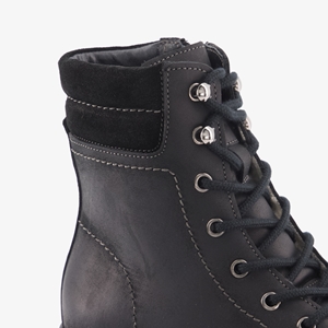 Hush Puppies leren veterboots zwart