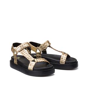 LA REDOUTE COLLECTIONS Sandalen in metallic leer met sleehak en studs