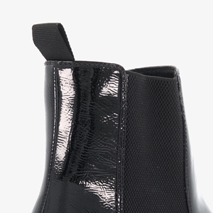 Tamaris lage dames chelsea boots zwart lak