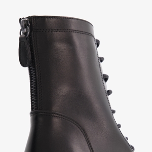 Harper leren dames veterboots met dubbele rits