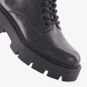 Tamaris dames veterboots met plateauzool zwart