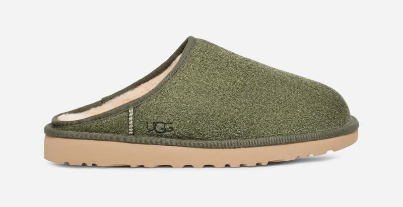 UGG Classic Shaggy Suede-instapper voor heren  in Deep Shade  Suede/Wol