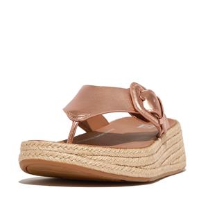 FitFlop F-mode espadrille adj. leather flatform toe-thongs