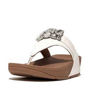 FitFlop Lulu jewel-deluxe leather toe-post sandals