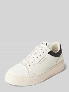 Armani Exchange Leren sneakers met labelprint, model 'Lion'