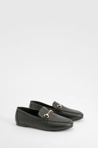 Boohoo Brede Loafers Met T-Bar, Black