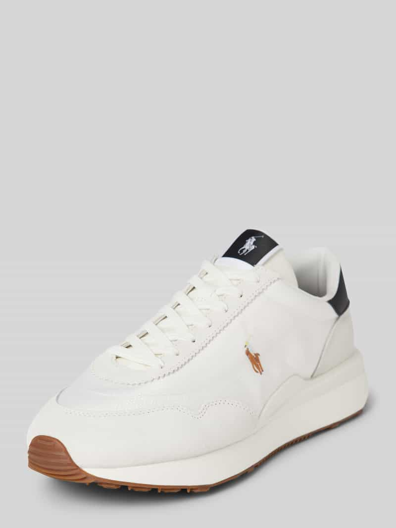 Polo Ralph Lauren Leren sneakers met logostitching, model 'TRAIN'