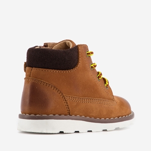 Groot leren jongens veterboots cognac