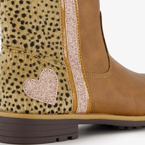 Blue Box meisjes boots met panterprint en glitters