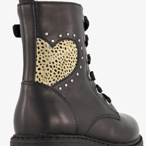 TwoDay leren meisjes veterboots zwart