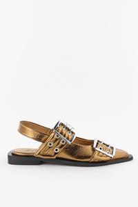 Ganni ballerina's met gesp S2799 bronze