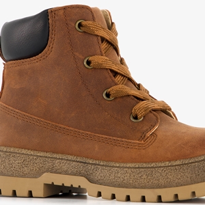 TwoDay leren jongens veterboots cognac bruin