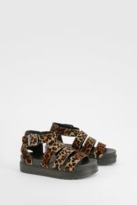 Boohoo Dikke Luipaardprint Sandalen, Leopard