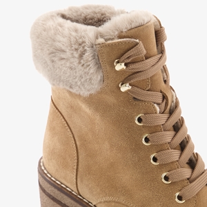 Hush Puppies suède dames veterboots met hak