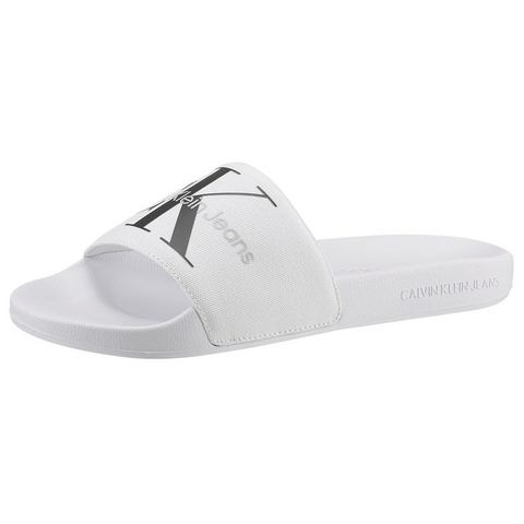 Calvin Klein Slippers zomerschoen, slippers, poolslides, met opvallend logo, e-breedte