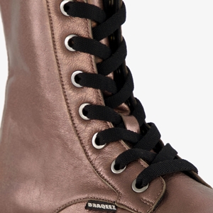 Braqeez leren meisjes veterboots roségoud