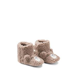 LA REDOUTE COLLECTIONS Pluchen pantoffels met klittenband, geborduurde beer