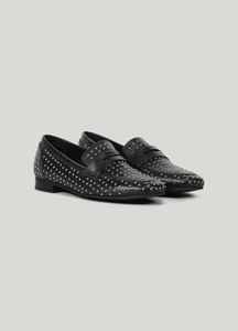 Summum 8s1002-8549 990 leather studded loafer black