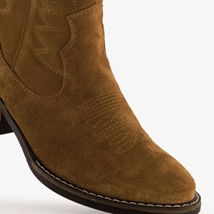 Harper suede dames western enkellaarsjes met hak