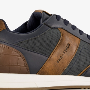 Blue Box heren sneakers blauw cognac