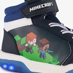 Minecraft hoge jongens sneakers met lichtjes blauw