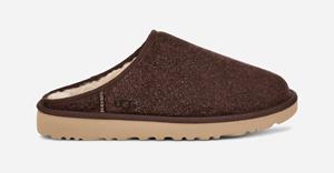 Ugg Classic Shaggy Suede-instapper voor heren  in Brown  Suede/Wol