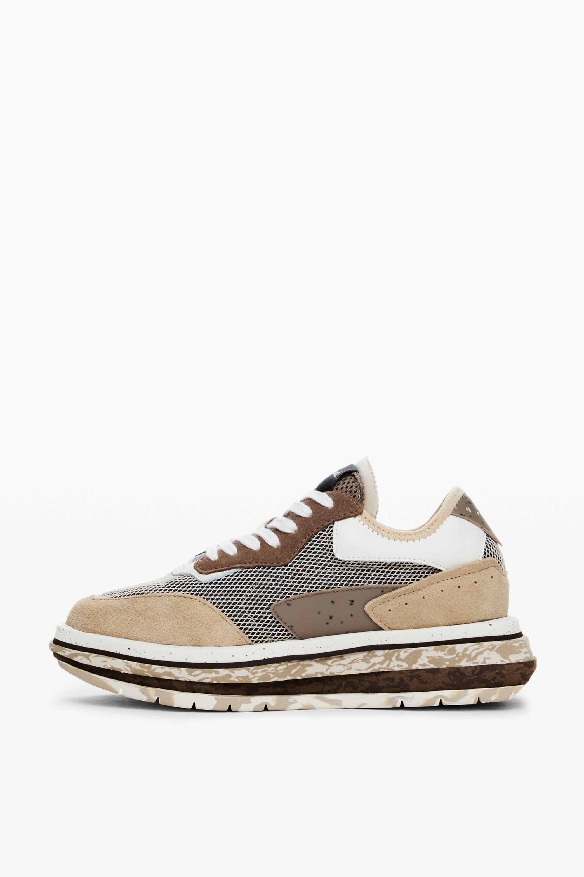 Desigual Sneakers met runner-patch - BROWN