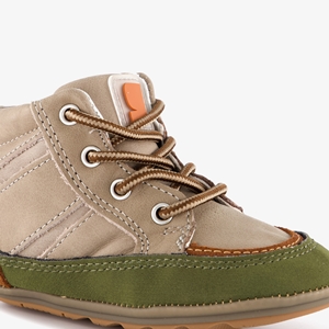 Groot suede jongens babyschoenen grijs groen