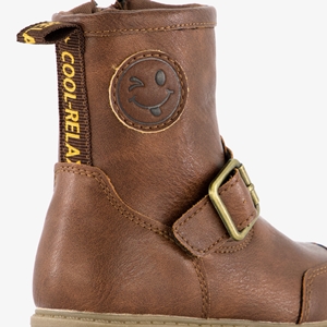 Blue Box jongens boots met smiley bruin