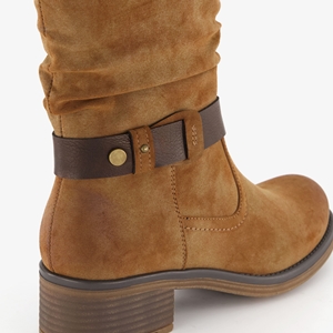 Blue Box dames boots met lage hak cognac