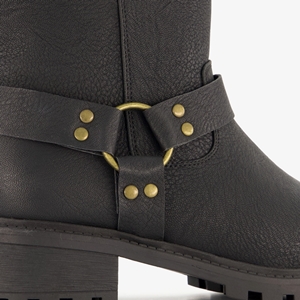 Blue Box dames biker boots zwart