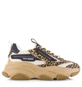 STEVE MADDEN  PossessionL-E Leopard Beige Mesh Lage sneakers Dames