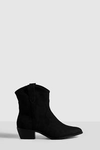 Boohoo Brede Basic Cowboylaarzen, Black