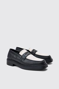 Boohoo Gewatteerde Pu Loafers In Zwart, Black