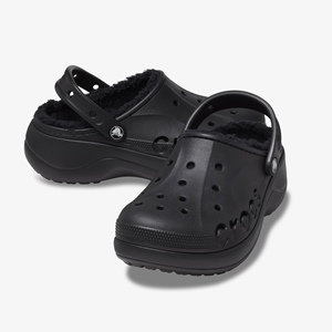 Crocs Baya Platform Lined dames klompen zwart