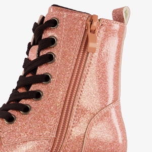 Blue Box meisjes veterboots met glitters roze