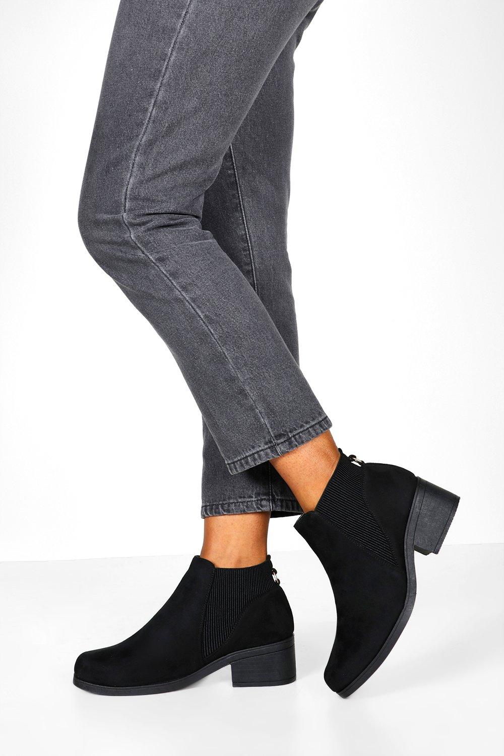 Boohoo Chelsea Boots Met Lage Blokhakken, Zwart