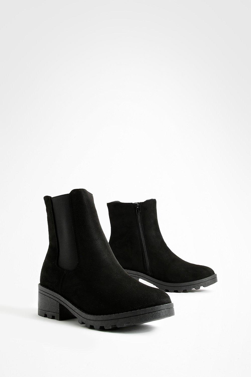 Boohoo Chelsea Boots Met Blokhakken, Black