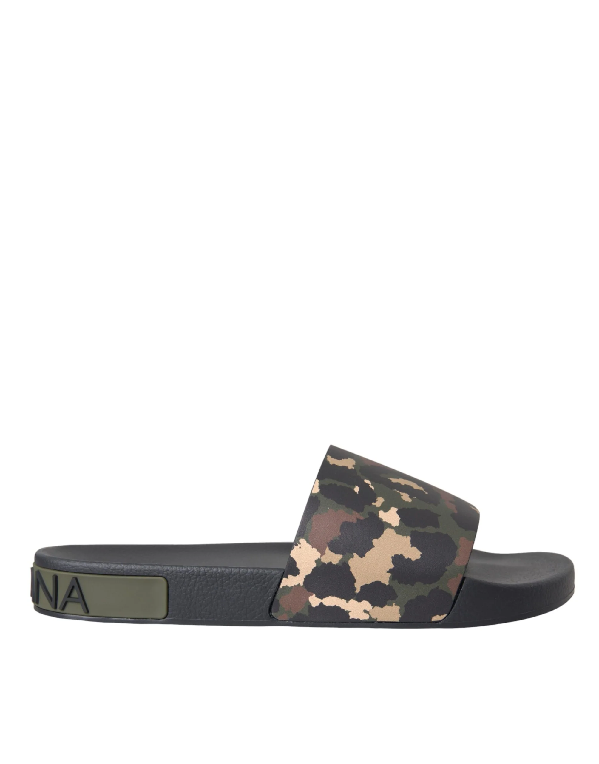 Dolce and Gabbana Camouflage leren slippers