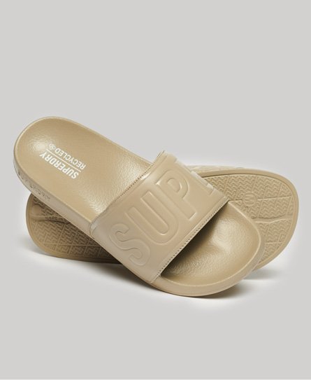 Superdry Vrouwen Vegan Code Core Badslippers Beige