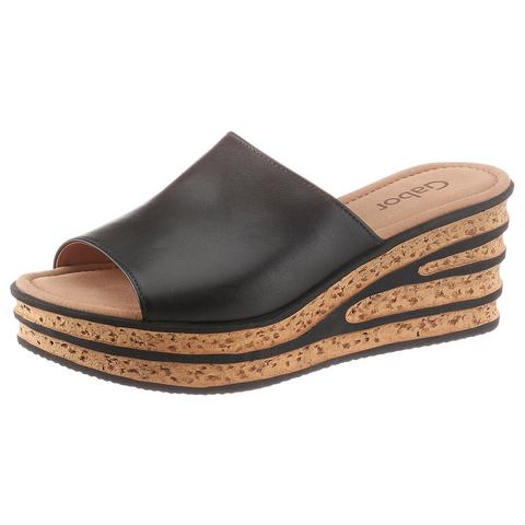 Gabor Slippers wedge heel, summer shoe, slip-on, refined heel design