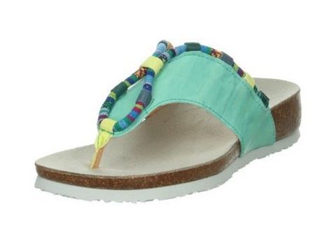 Think! Teenslippers Julia wedge heel, summer shoe, slippers with colorful decorative elements