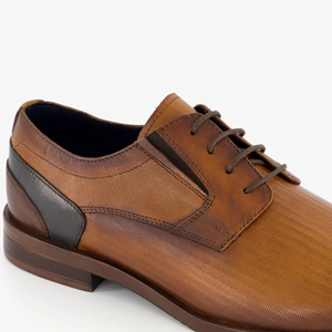 Van Beers leren heren veterschoenen cognac