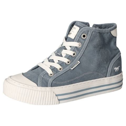 Mustang Shoes Plateausneakers veterschoen, vrijetijdsschoen, high top-sneaker met rits