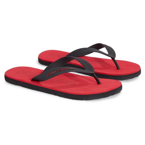 Tommy Hilfiger Teenslippers RUBBER HILFIGER BEACH SANDAL zomerschoen, slippers, poolslides, zwemschip, met logo-opschrift