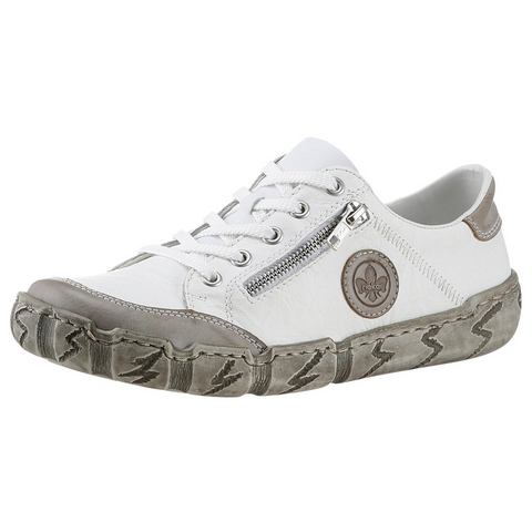 Rieker Sneakers met decoratieve rits, vrijetijdsschoen, halfhoge schoen, veterschoen