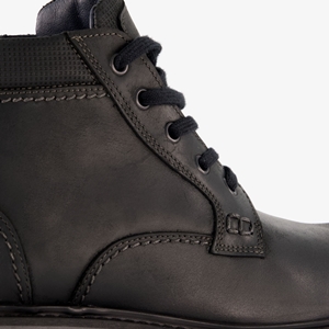 Van Beers leren heren veterboots zwart