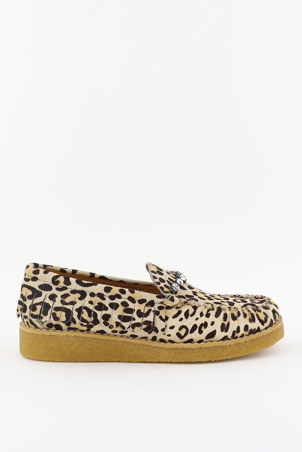 Forte_Forte loafers Sebago met strass ketting dierenprint