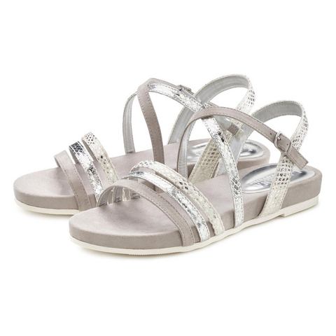 Lascana Sandalen Sandalette, zomerschoen met metallic-look VEGAN